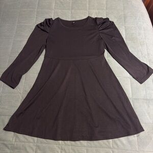 SHEIN Curve Black Puff Sleeve Dress